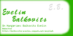 evelin balkovits business card